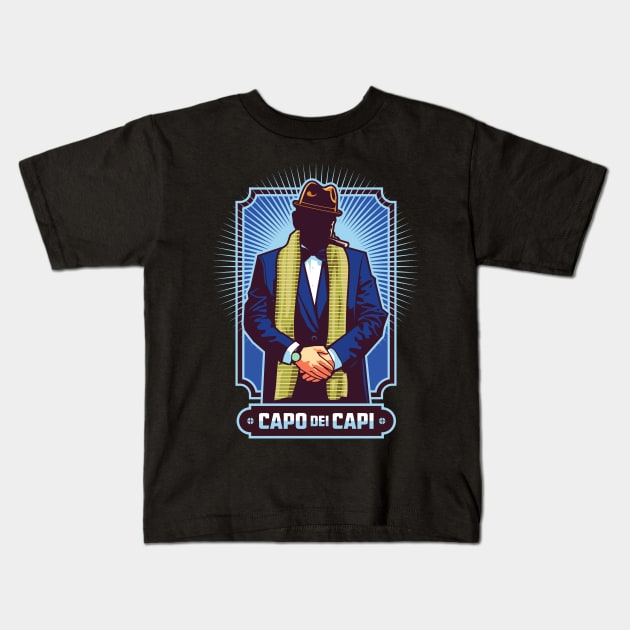 Character Metaphor- Mafia Mobster Capo dei Capi Kids T-Shirt by Vector-Artist